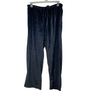 JK Intimates Stay‎ @ Home Black Velour Lounge Pants XL Pajama Bottoms comfy